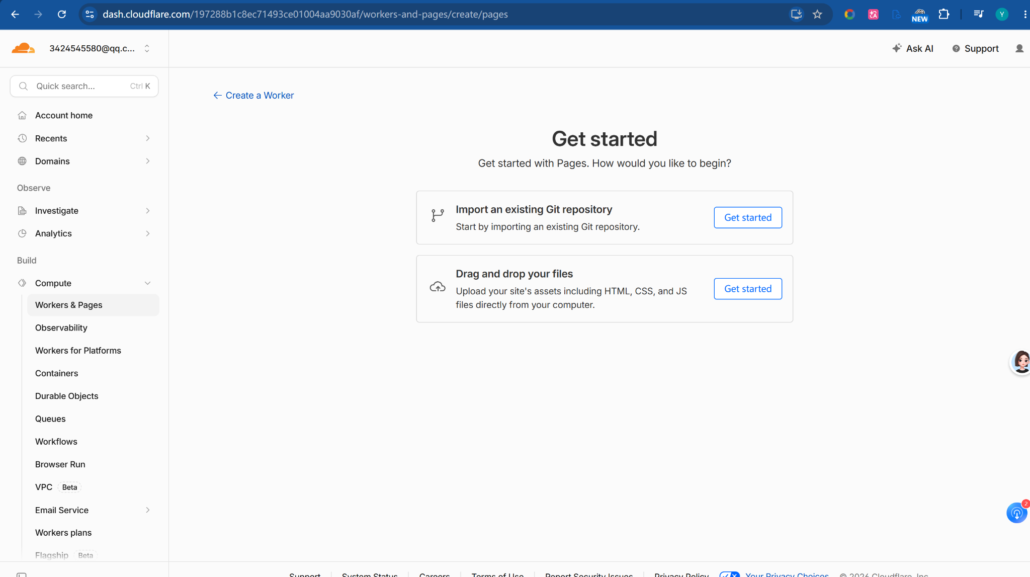Cloudflare Pages Get Started